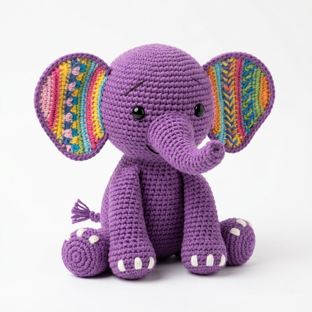 Besties Hand Crafted & More - Handmade Crochet Purple Elephant Amigurumi Plushie